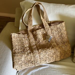 FAHERTY Large Straw Tote
